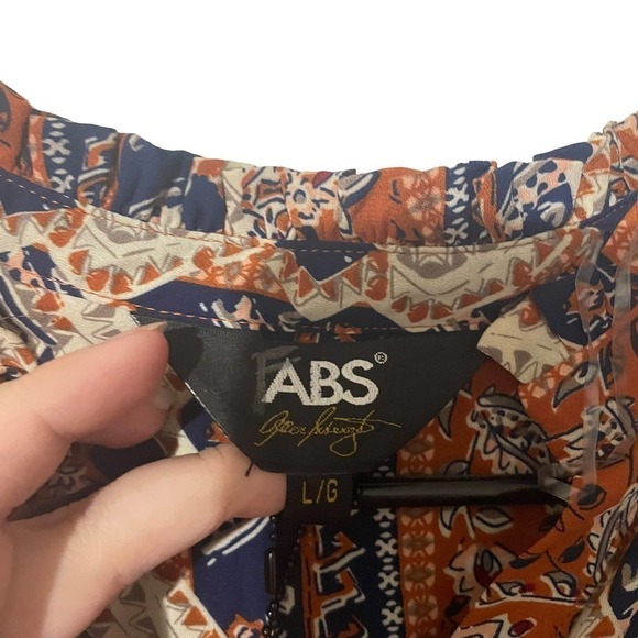 𝅺NWT ABS Boho Cottagecore Prairie Maxi Dress w/Fabric Belt - Picture 5 of 6